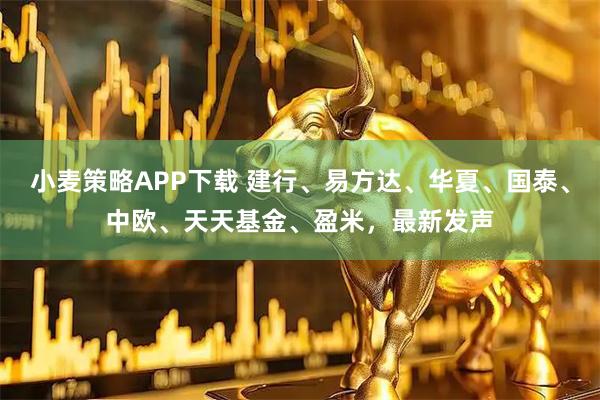 小麦策略APP下载 建行、易方达、华夏、国泰、中欧、天天基金、盈米，最新发声